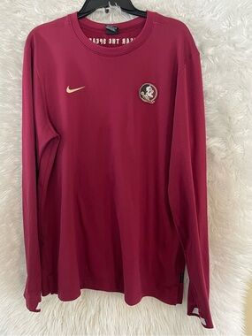 Florida State Seminoles Nike Dri-Fit On Field Men’s Long Sleeve Pullover-Large